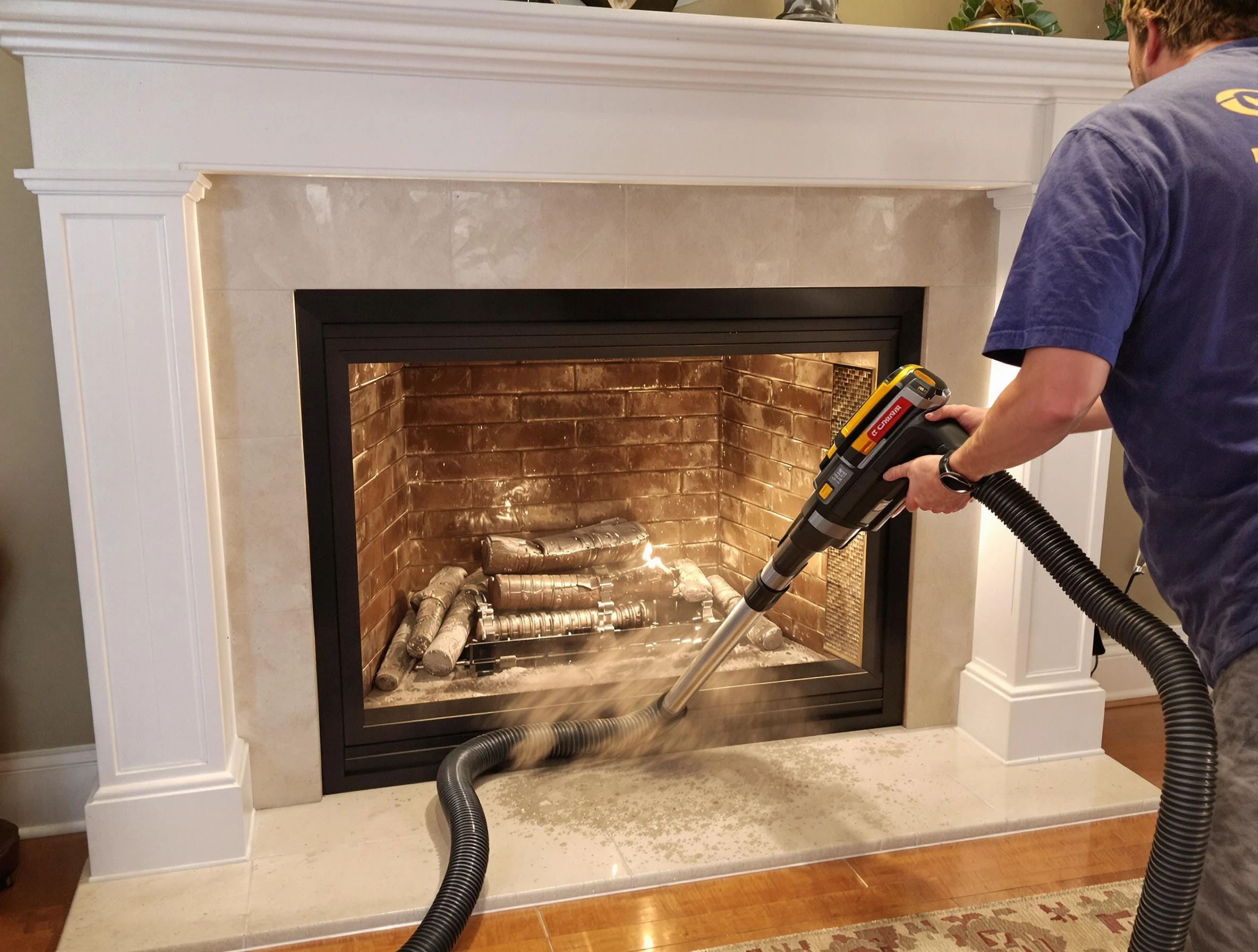 Fireplace cleaning performed by Alpine Chimney Sweep in Alpine, UT