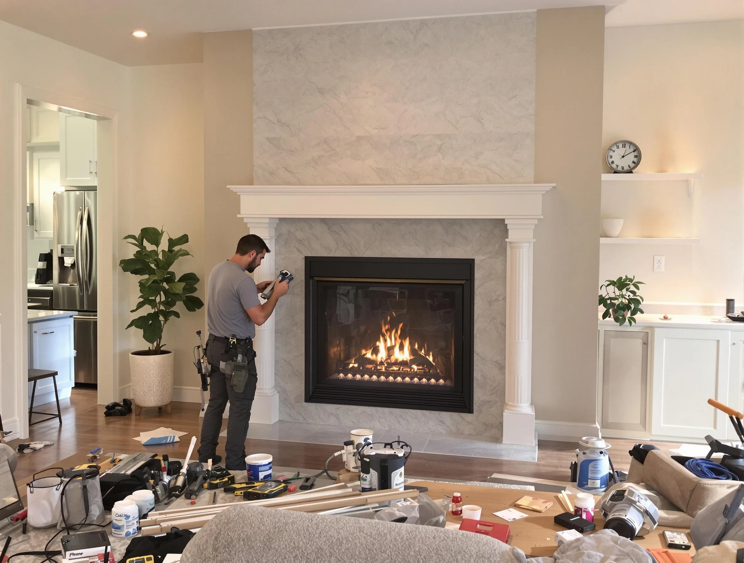 Newly installed fireplace by Alpine Chimney Sweep in Alpine, UT