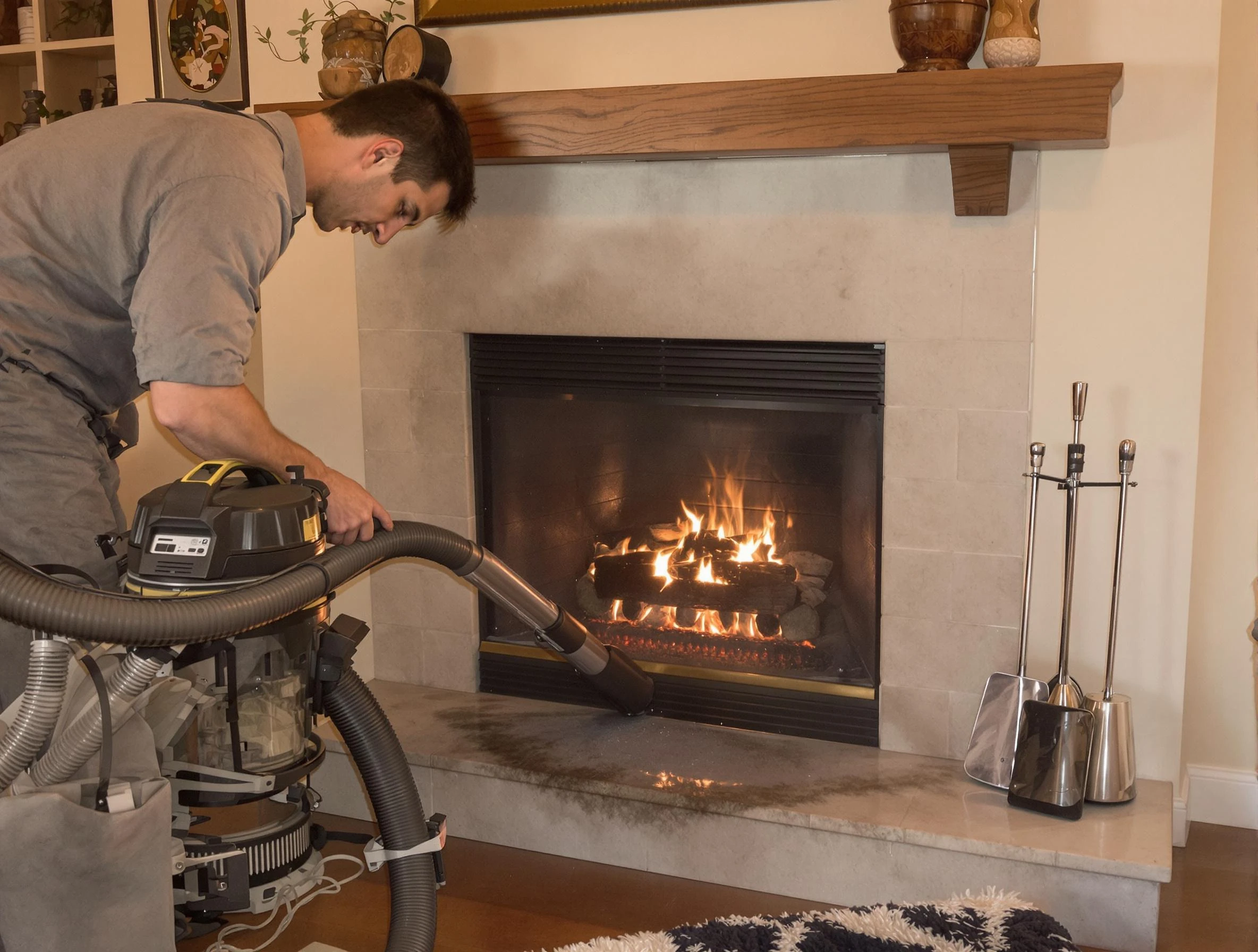 Routine fireplace upkeep by Alpine Chimney Sweep in Alpine, UT