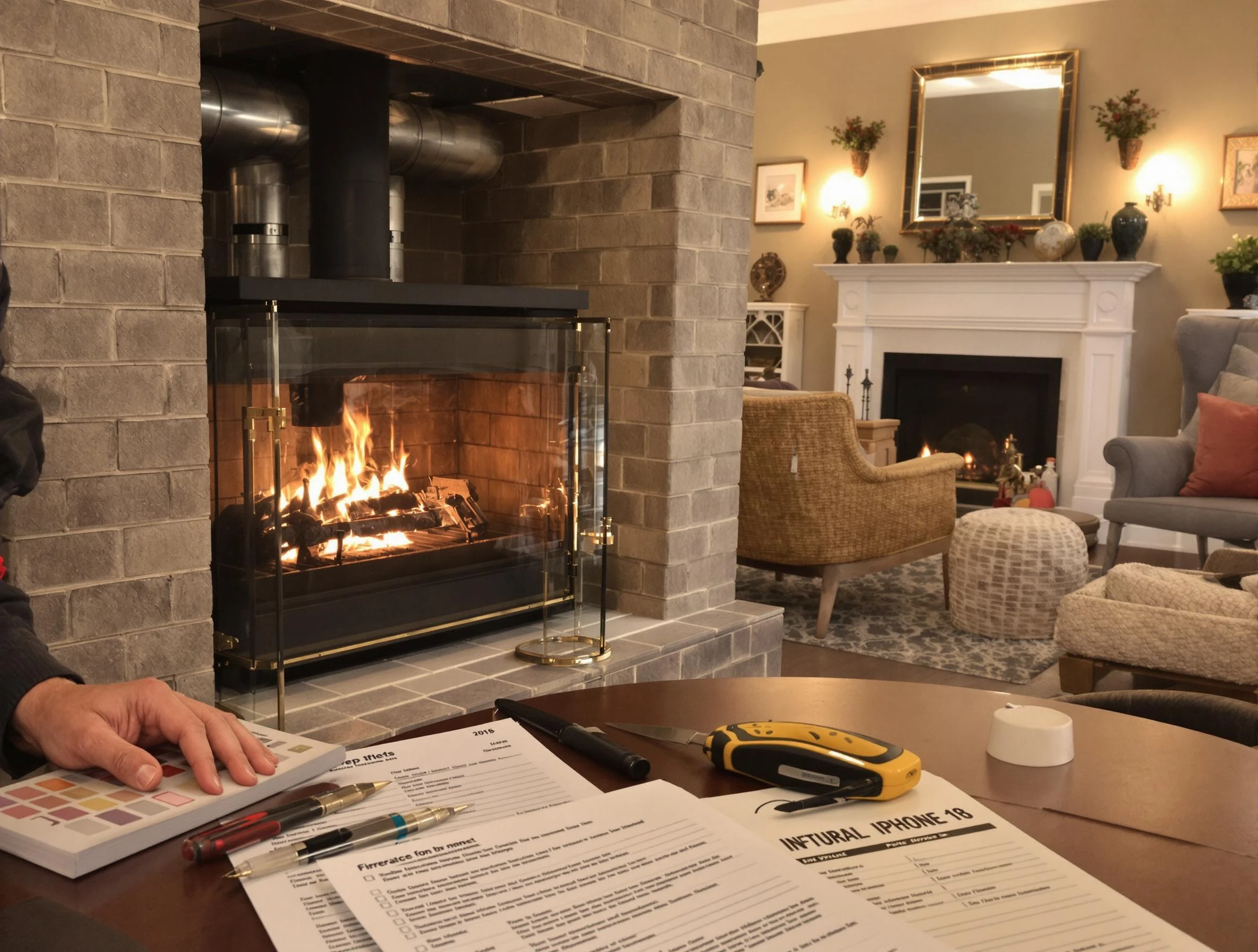 Alpine Chimney Sweep verifying fireplace safety measures in Alpine, UT